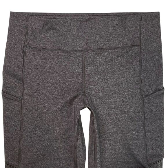 Lululemon Speed Up Crop 21" Heathered Black Leggings Size 10 Back & Side Pockets - Picture 3 of 11